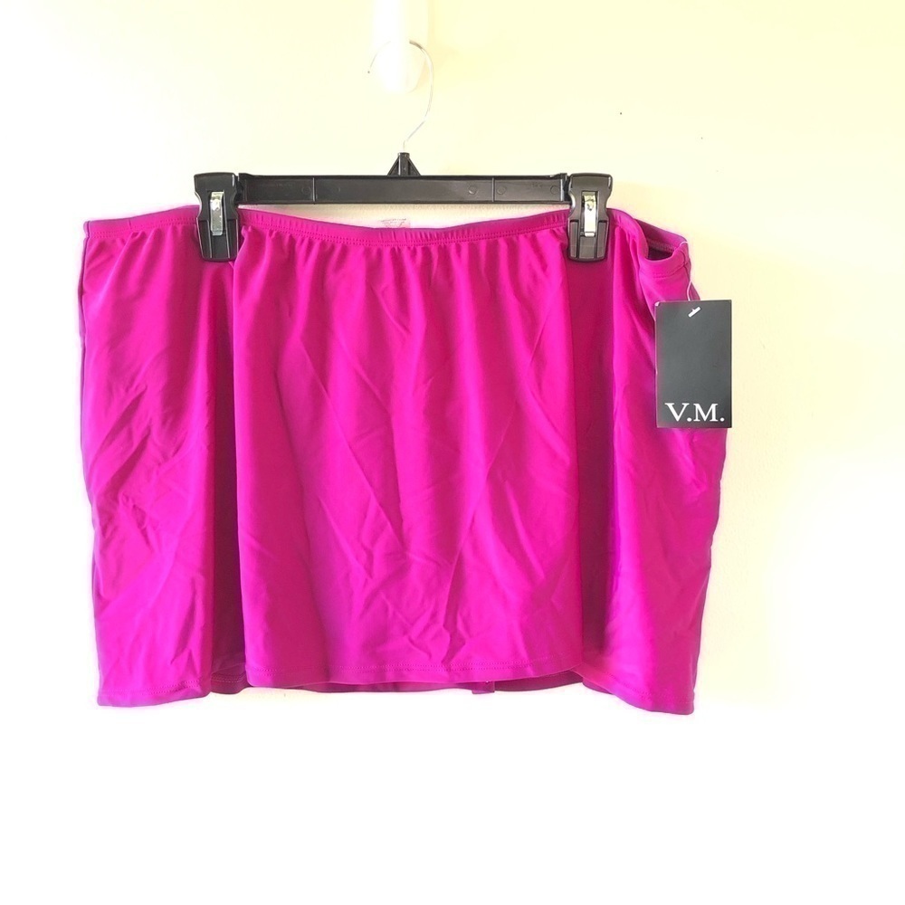 VM Plus Size Bright Pink Skort Swim Cover Up 20W